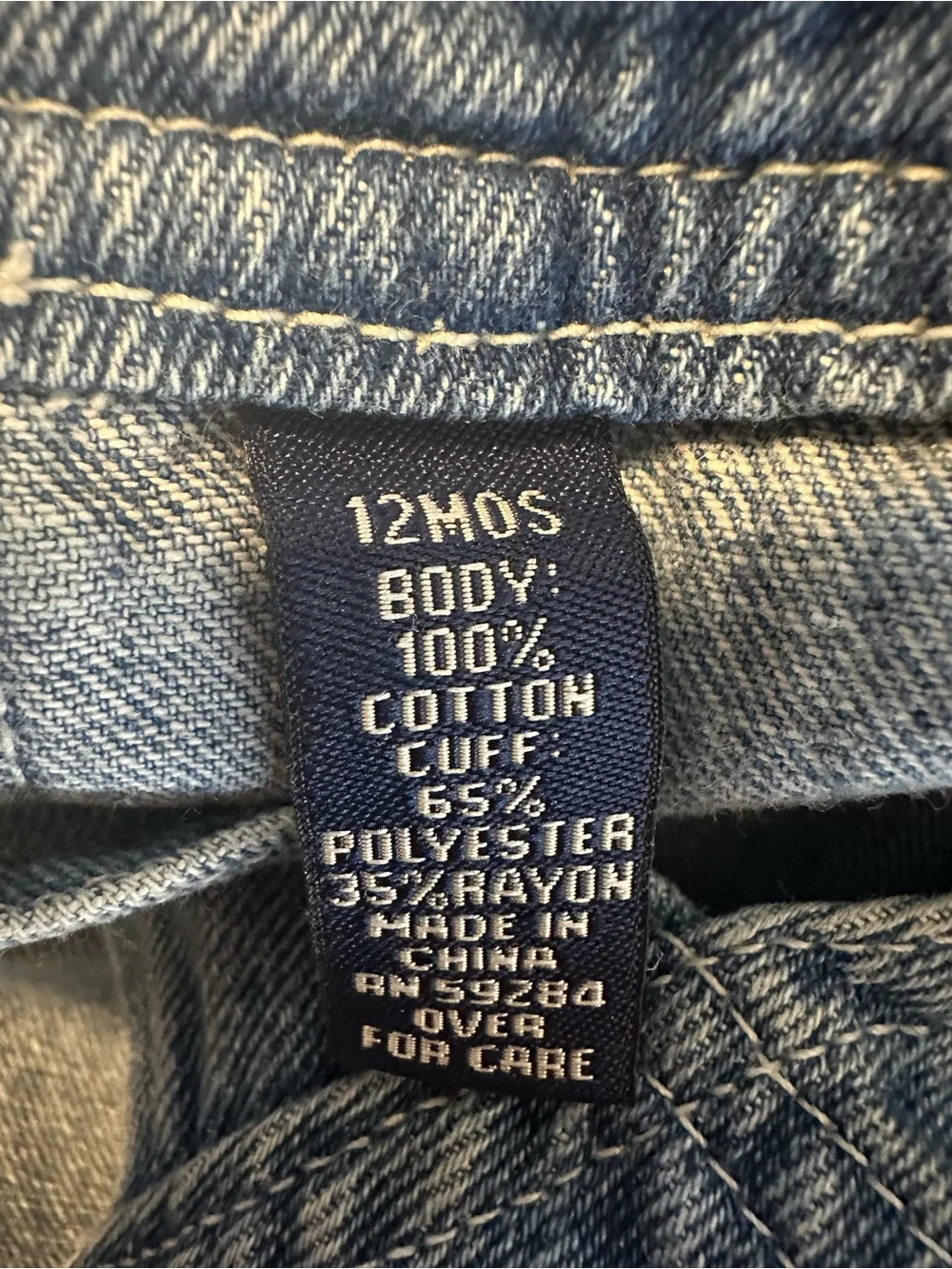 Vintage denim Buffalo Check overalls size 12 months